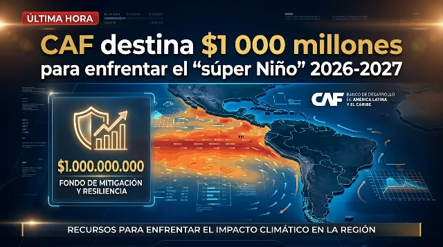 CAF destina $1 000 millones para enfrentar el “súper Niño” 2026‑2027 y proteger a América Latina y el Caribe
