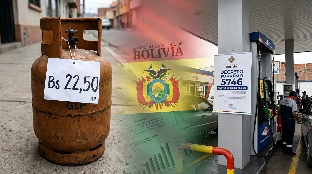 Bolivia mantiene garrafa de GLP a Bs 22,50 y ajusta subsidio vinculado al diésel antes del fin de año bajo el nuevo decreto 5746.