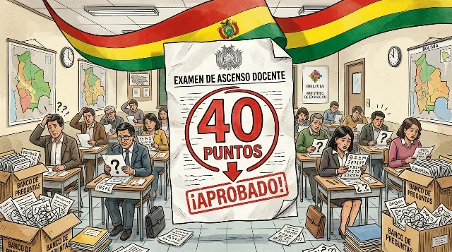 Bolivia rebaja a 40 la nota mínima del examen de ascenso docente tras polémica por inconsistencias en el banco de preguntas